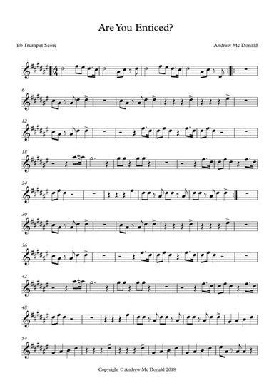 Are You Enticed? Bb Trumpet Score