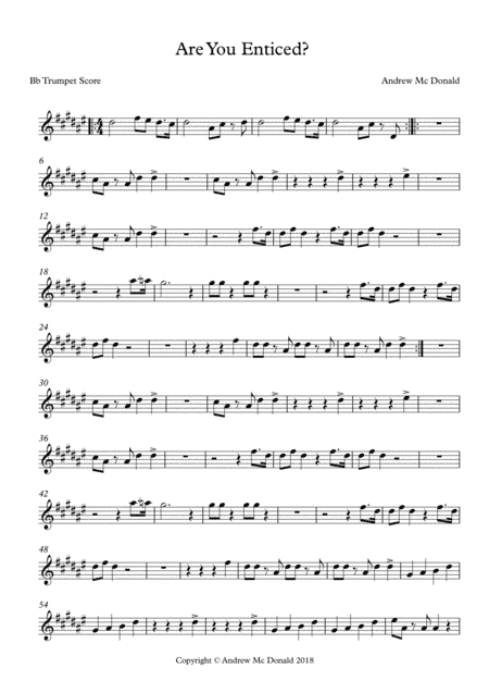 Are You Enticed? Bb Trumpet Score