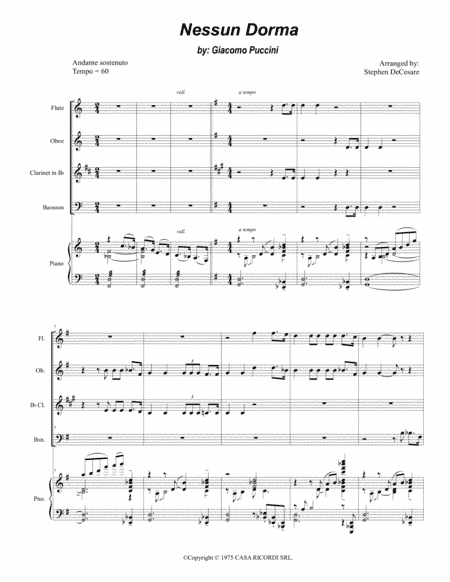 Nessun Dorma (arr. Stephen DeCesare)