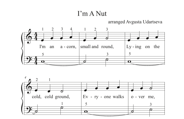 I’m A Nut - Easy for two hands (arr. Avgusta Udartseva)