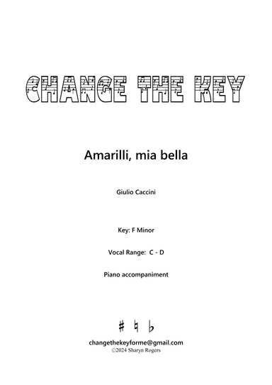 Amarilli, mia bella - F Minor (arr. Sharyn Rogers)