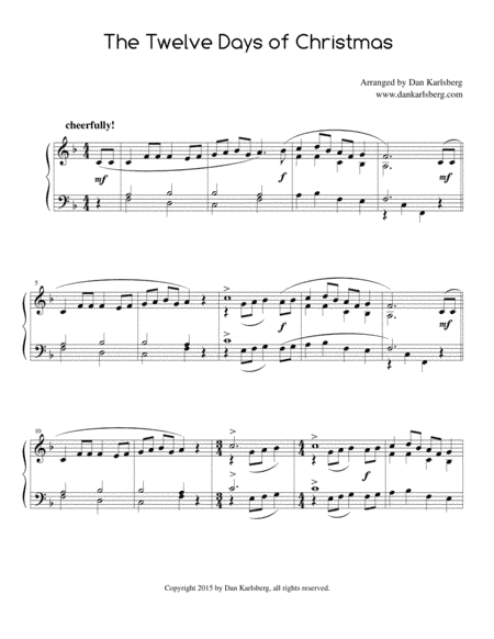 The Twelve Days of Christmas (arr. Dan Karlsberg)