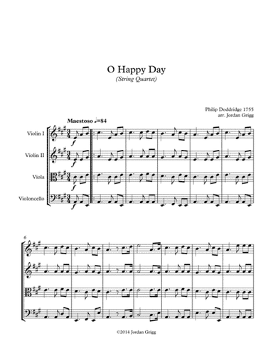 O Happy Day (String Quartet) (arr. Jordan Grigg)