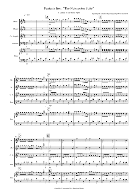 Dance of the Reed Pipes (Fantasia from Nutcracker) for Double Reed Quartet (arr. David Burndrett)