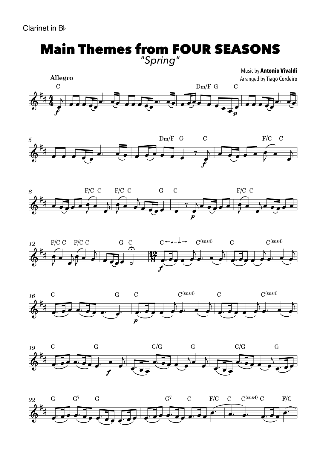 Main Themes from Four Seasons “Spring” (arr. Tiago Cordeiro)