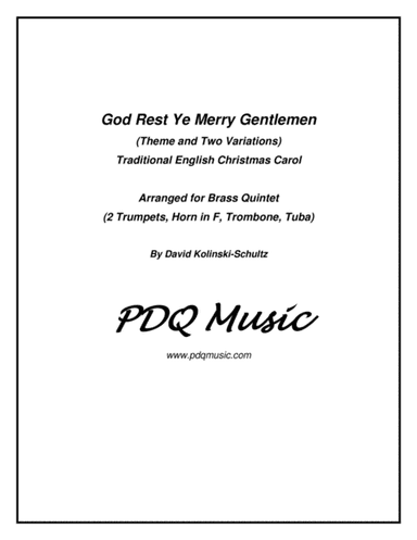 God Rest Ye Merry Gentlemen (arr. David Kolinski-Schultz)