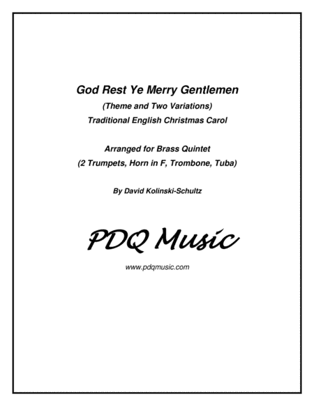 God Rest Ye Merry Gentlemen (arr. David Kolinski-Schultz)