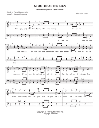 Stouthearted Men (arr. Walter Latzko)