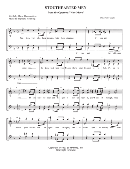 Stouthearted Men (arr. Walter Latzko)
