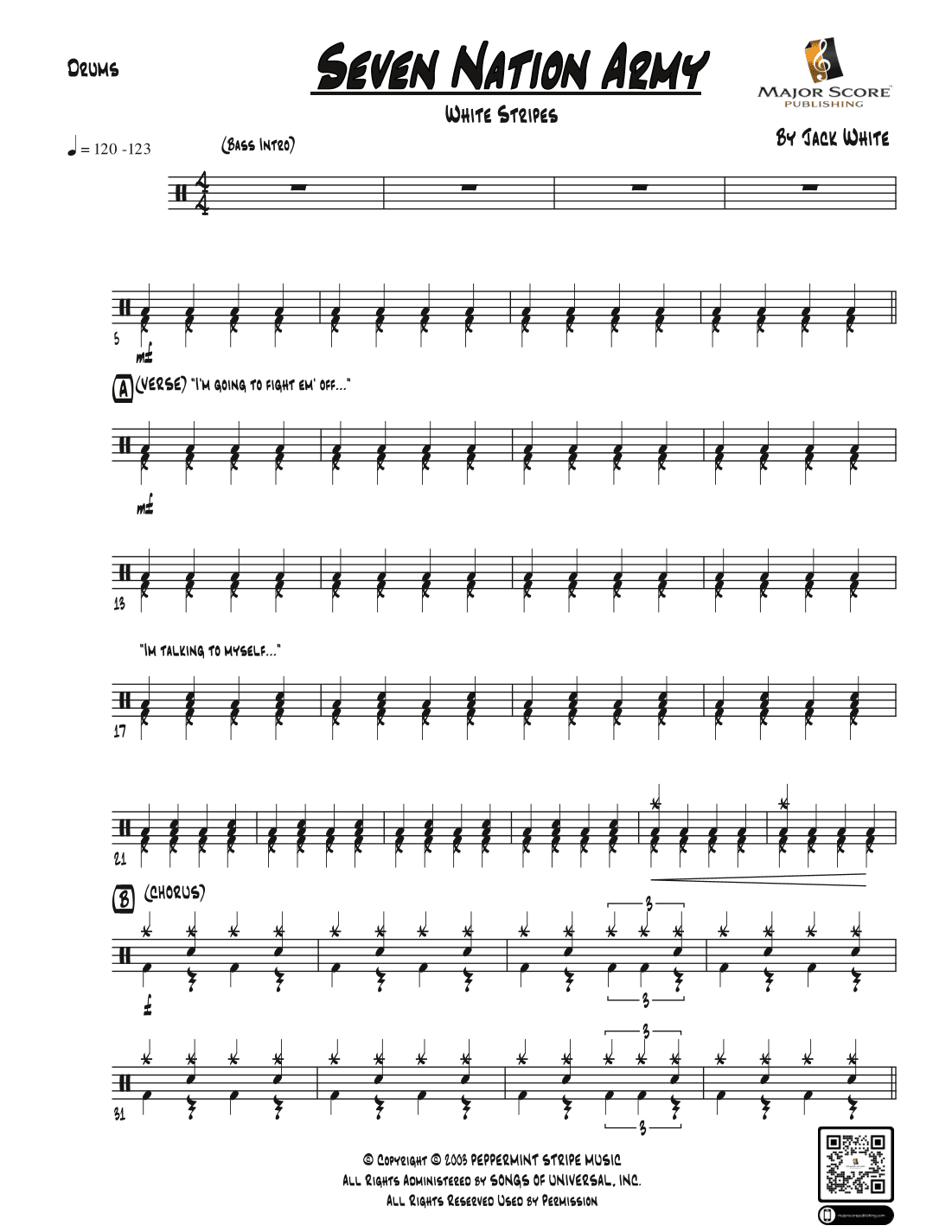 Seven Nation Army (arr. MAJOR SCORE PUBLISHING TM.)