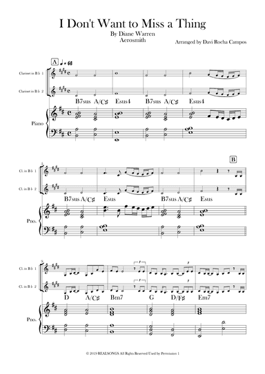 I Don't Want To Miss A Thing (arr. Davi Rocha Campos)