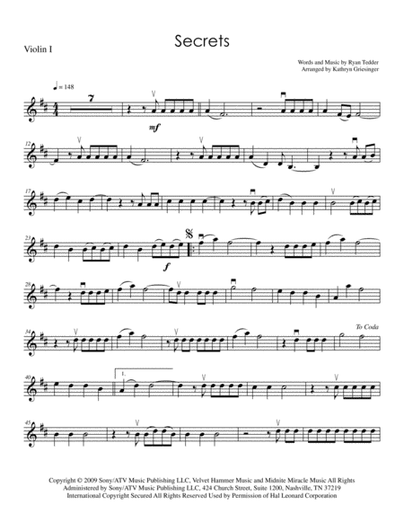 Secrets (arr. Kathryn Griesinger)
