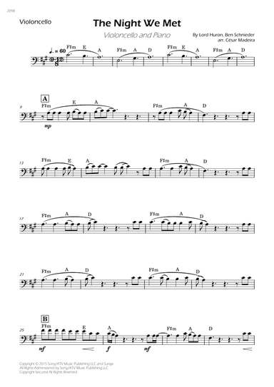 The Night We Met (arr. César Madeira)