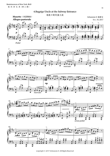 Reminiscences of New York,Bk.2,No.4:Bagpipe Uncle at the Subway Entrance