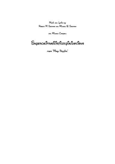 Supercalifragilisticexpialidocious (arr. Richard Campbell)