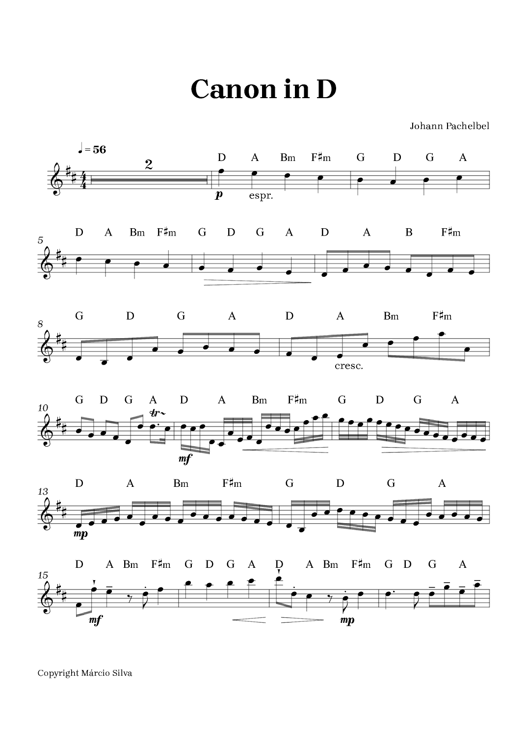 Canon in D (arr. Márcio Silva)