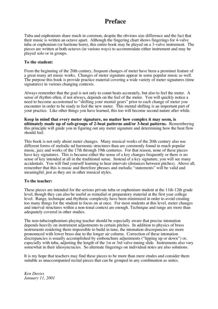 16 Changing Meter Pieces for Tuba and/or Euphonium (Baritone)