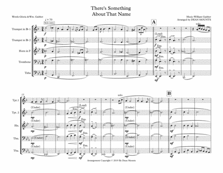 There's Something About That Name (arr. Dean Mounts)