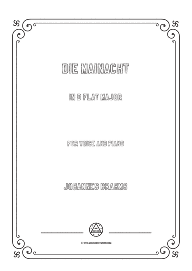 Brahms-Die Mainacht in B flat Major,for voice and piano (arr. MSM)