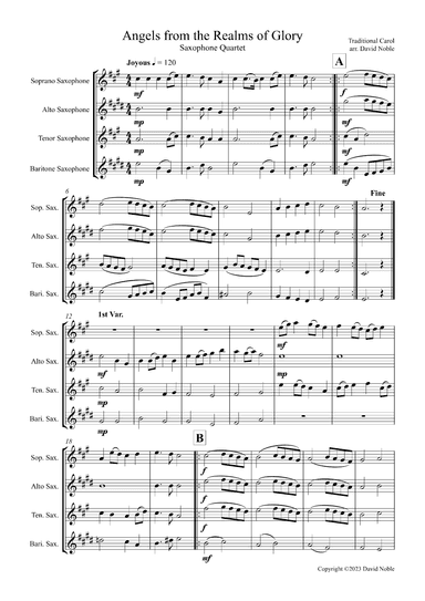 Angels from the Realms of Glory (arr. David Noble)