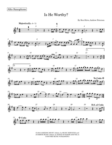 Is He Worthy? (arr. Wild Bari Music)