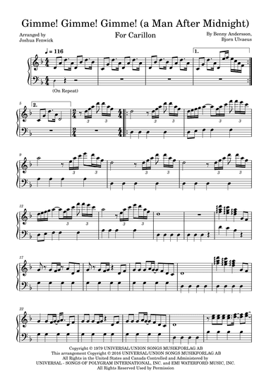 Gimme! Gimme! Gimme! (a Man After Midnight) (arr. Joshua Fenwick)