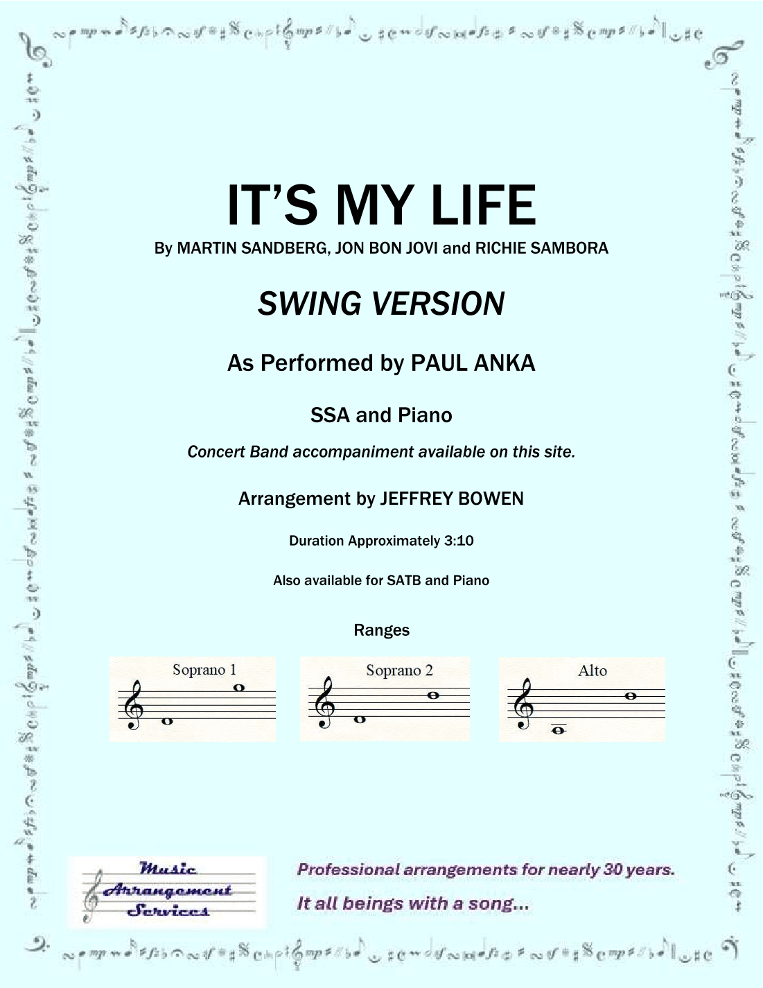 It's My Life (arr. Jeffrey Bowen)