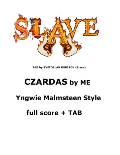 CZARDAS -  by SLAVE - Yngwie Malmsteen Style - FULL BAND SCORE + TAB (arr. SLAVE)