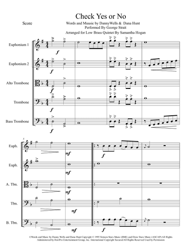 Check Yes Or No (arr. Samantha Hogan)