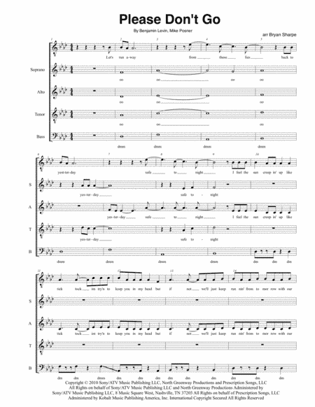 Please Don't Go (arr. Bryan Sharpe)