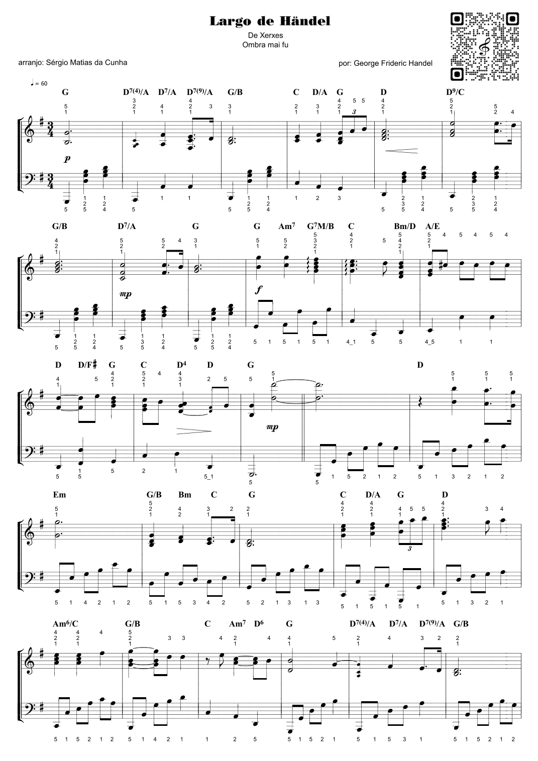 Largo de Händel - De Xerxes - Ombra mai fu (arr. Sérgio Matias da Cunha)