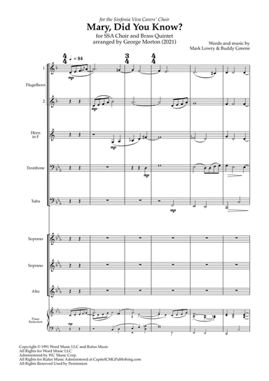 Mary, Did You Know? (arr. George Morton)