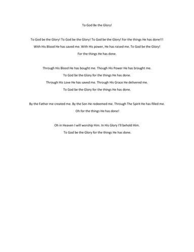 To God Be The Glory (arr. Julie Ann Marie Ciocon)