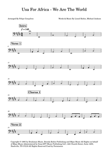 We Are The World (arr. Felipe Gonçalves)