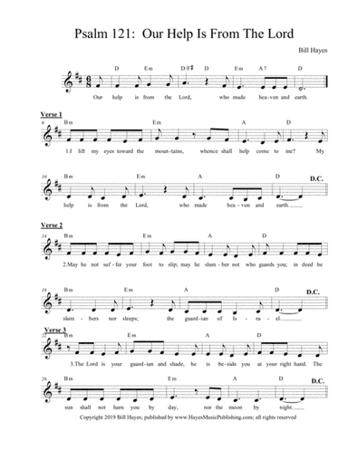 Psalm 121:  Our Help Is From The Lord