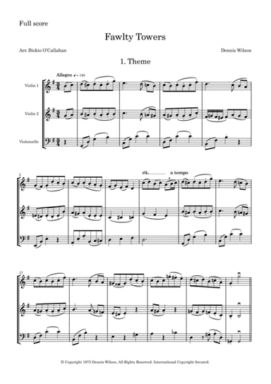 Fawlty Towers (arr. Bickio O'Callahan)