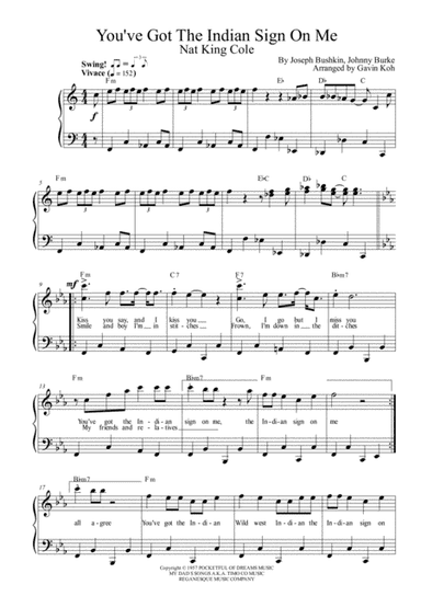 You've Got The Indian Sign On Me (arr. Gavin Koh)