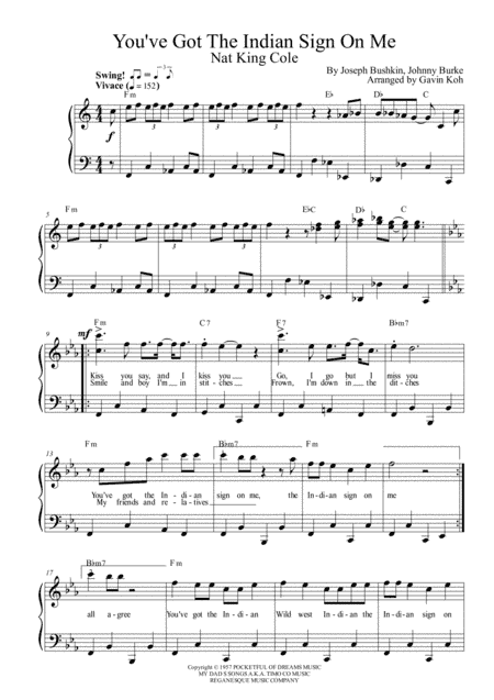 You've Got The Indian Sign On Me (arr. Gavin Koh)