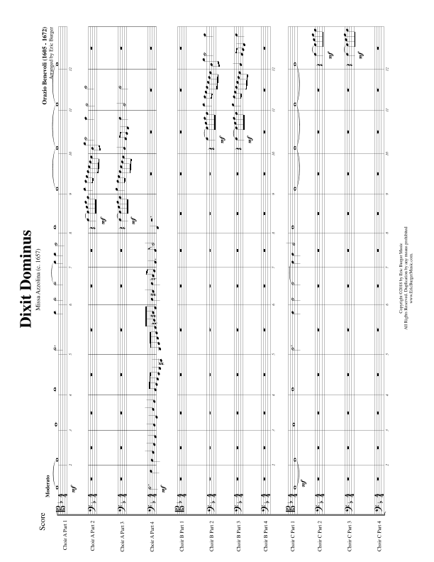Dixit Dominus for Trombone or Low Brass Duodectet (12 Part Ensemble) (arr. Eric Burger Music)