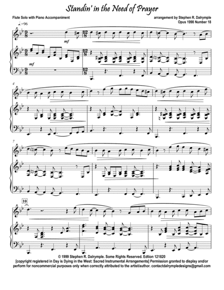 Standin’ in the Need of Prayer with Take Time to Be Holy (arr. Stephen R Dalrymple (Dalrymple Designs))