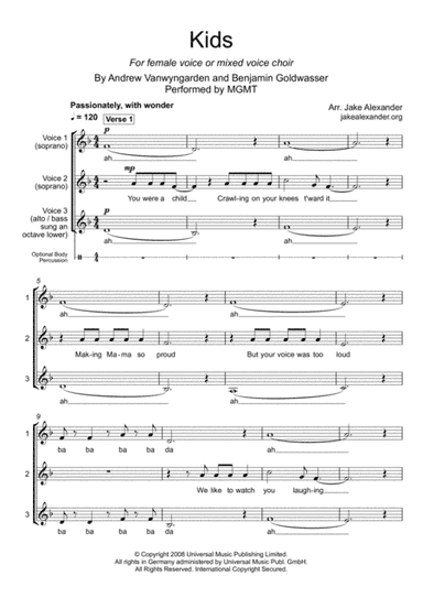 Kids (arr. Jake Alexander)