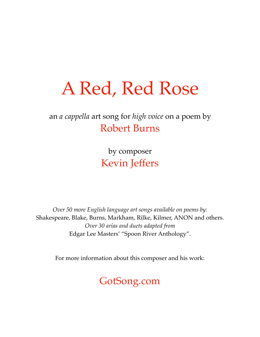 A Red, Red Rose...