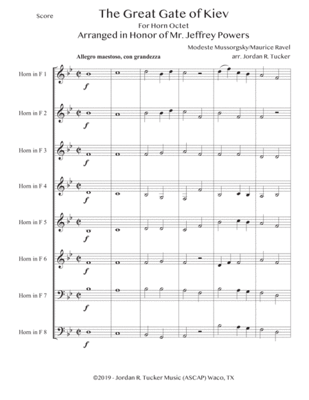 The Great Gate of Kiev - Horn Choir (arr. Jordan R. Tucker)