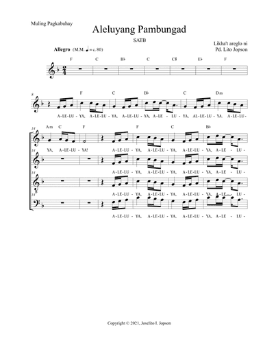 Aleluyang Pambungad (SATB)