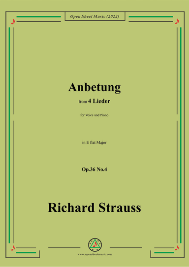 Richard Strauss-Anbetung,in E flat Major,Op.36 No.4 (arr. OSM Press)