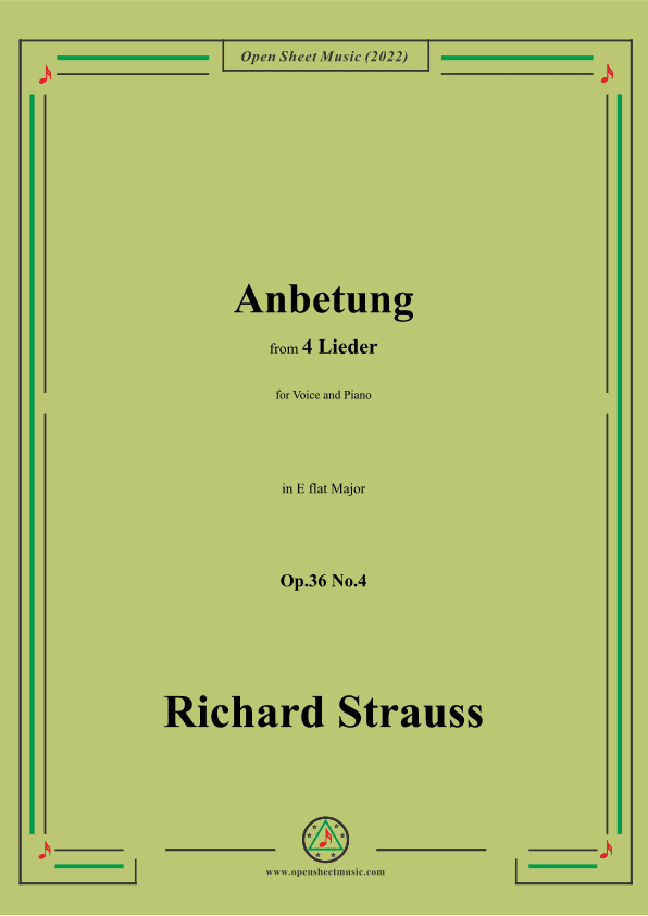 Richard Strauss-Anbetung,in E flat Major,Op.36 No.4 (arr. OSM Press)