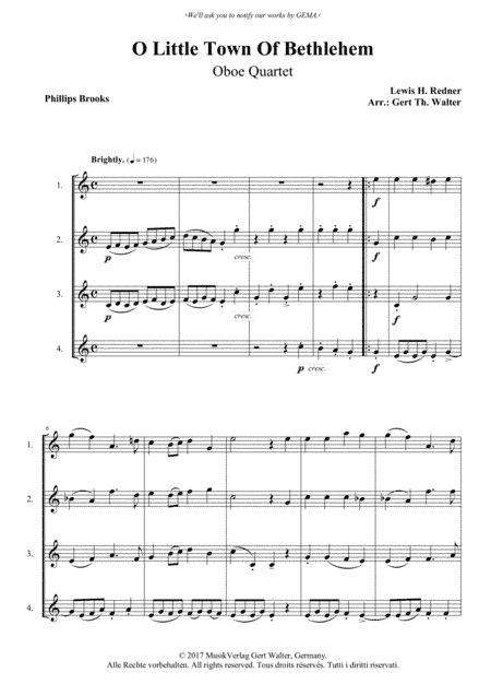 O Little Town Of Bethlehem (arr. Gert Th. Walter)