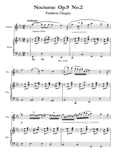 Chopin - Nocturne  Op.9  No.2 - Violin and Piano (arr. Ygor Nunes)