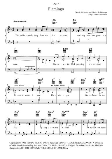 Flamingo (arr. Volker Coutandin)