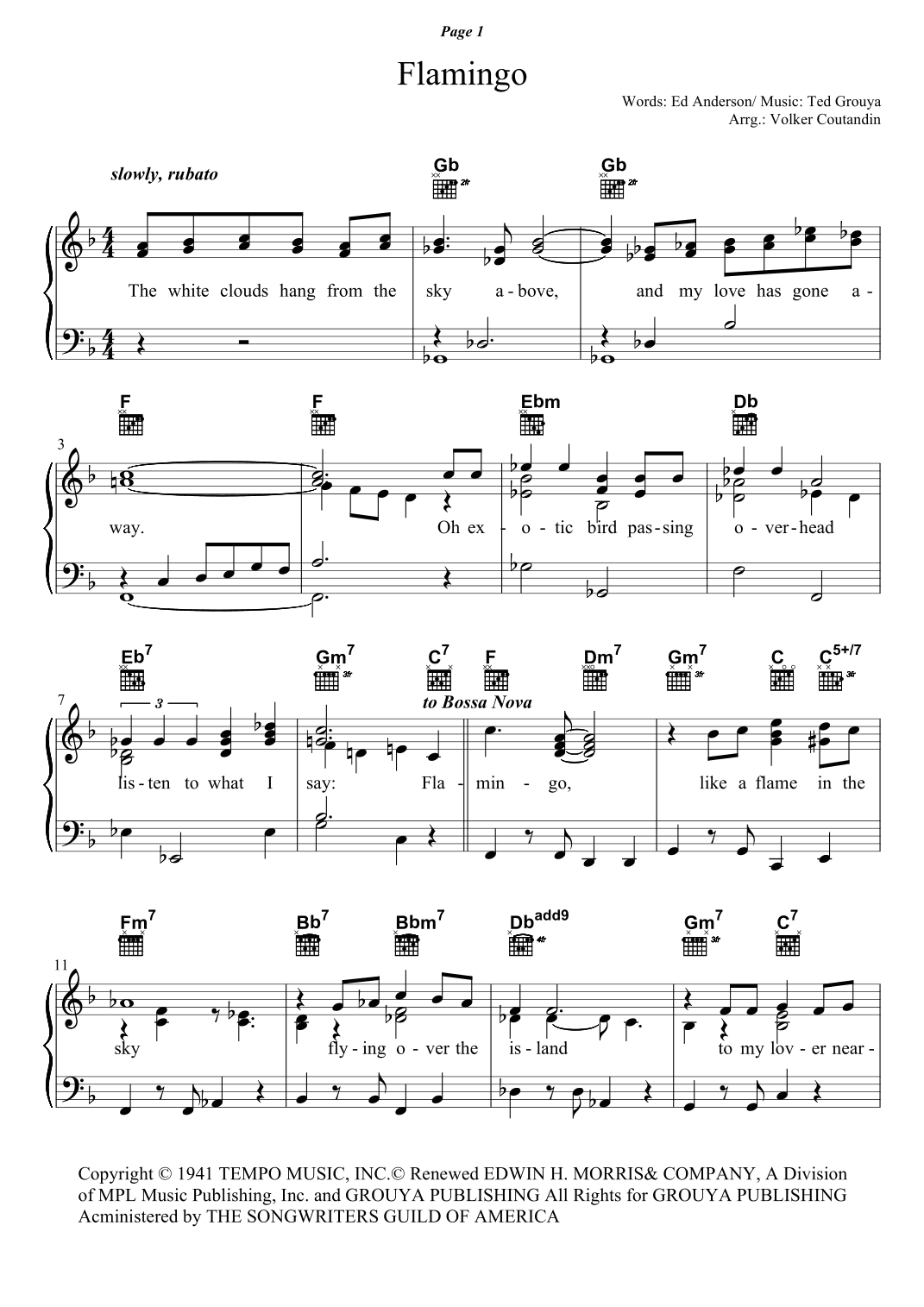 Flamingo (arr. Volker Coutandin)